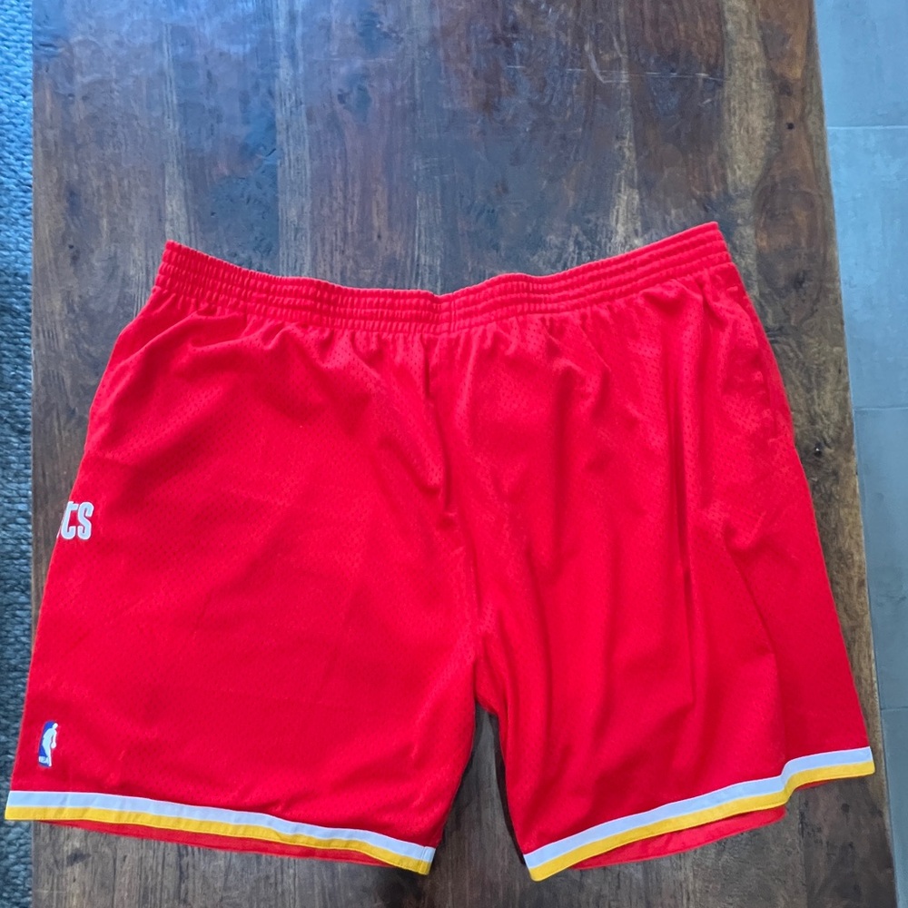 Men's Red Houston Rockets 1993/94 Hardwood Classics Swingman Basketball Shorts